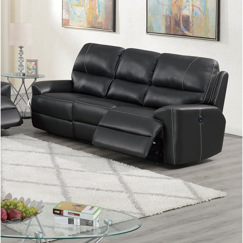 Red Barrel Studio® Lunado 76" Wide Faux Leather Square Arm Reclining